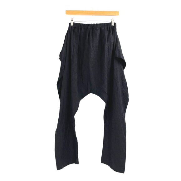 NWT Artists & Revolutionaries Womens S/M Black 100% Linen Drop Crotch Pants - Picture 1 of 7